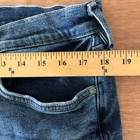 True Religion Geno Relaxed Slim Jeans Men 36x33 Blue Mid Rise Distressed Stretch - Picture 10 of 13